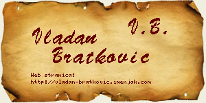 Vladan Bratković vizit kartica